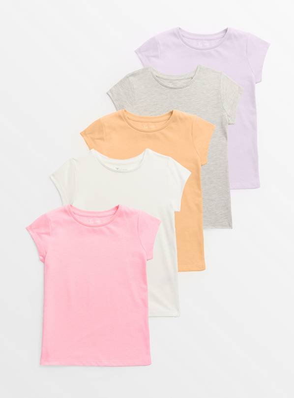 Light & Pastel Short Sleeve T-Shirts 5 Pack  6 years
